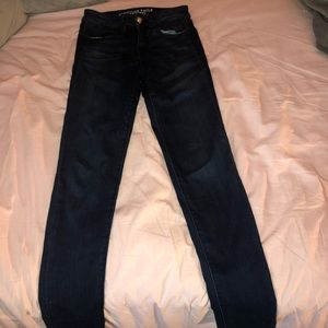 American Eagle dark wash high rise jeans